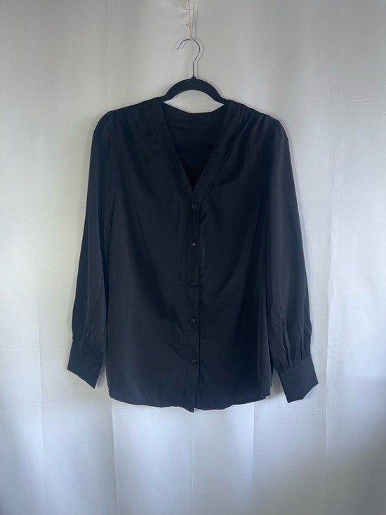 no brand Tops - Women's Black V-Neck Button Blouse